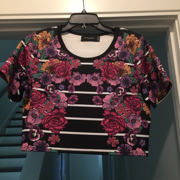 Floral & Striped Crop Top - Picture 1 of 1